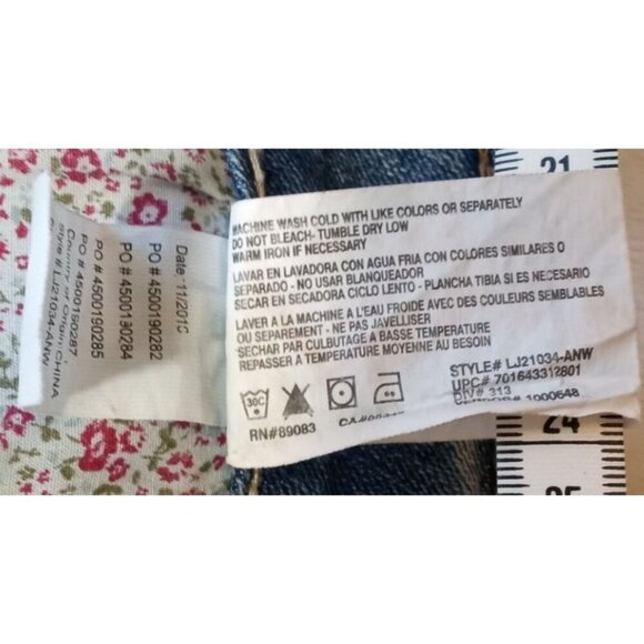 Lei Womens Ashley Jean Shorts Blue Stretch Patches Frayed Hem Low Rise Juniors 9 - Picture 14 of 14